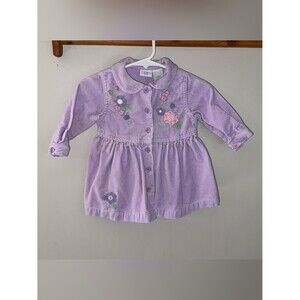 Vintage Kids R Us KRU Little Lavender Embroidered Dress floral 6-9 Months